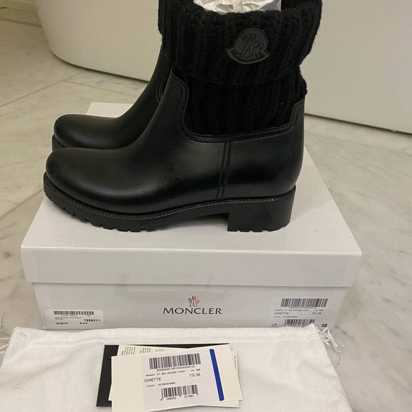 Moncler Ginette rain boot with knit cuff - Picture 2 of 9